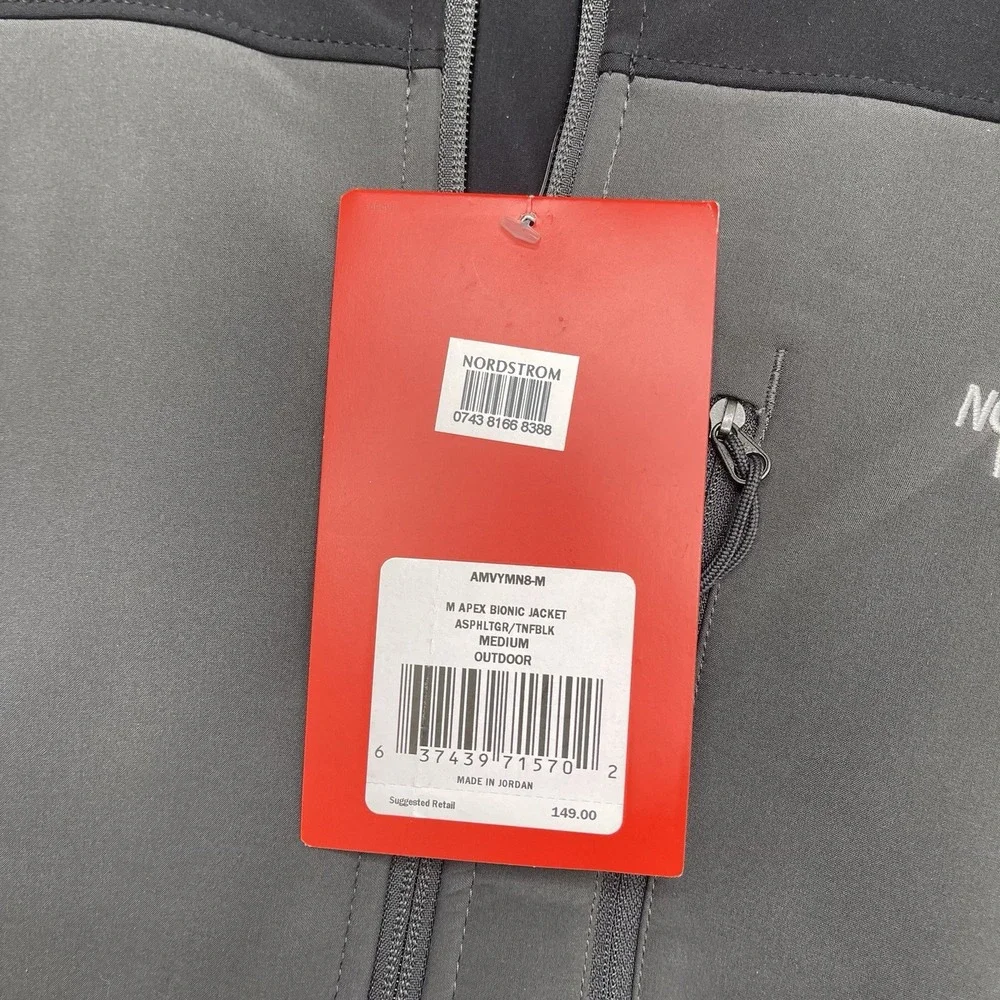 The North Face Apex Bionic Jacket Mens Medium Windwall Hooded Full Zip NWT